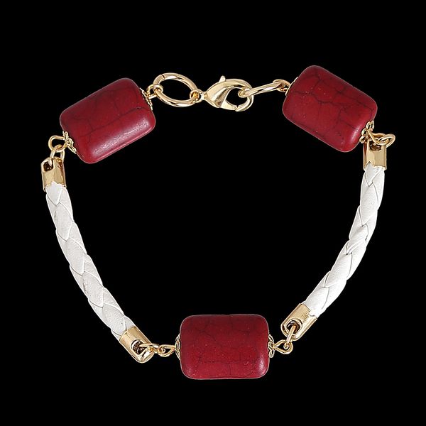 Pulseira Com Pedra Natural Coral