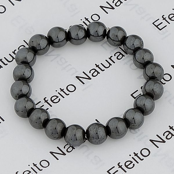 Kit 150 8 mm Pulseira Masculina Efeito Natural Hematita 