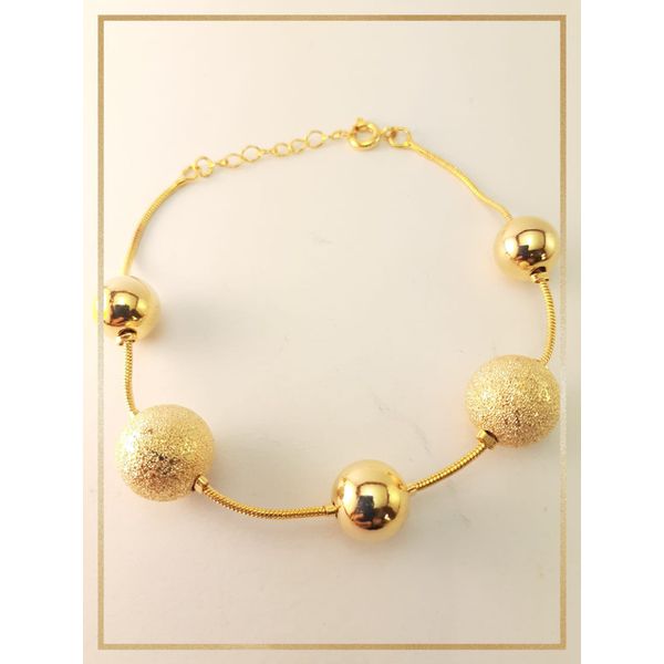 Pulseira Folheada Ouro 18k Globo Brilhante Rabo Rato