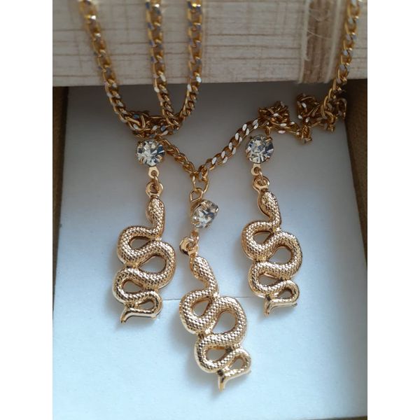 Conjunto folheado à ouro 18k Snake