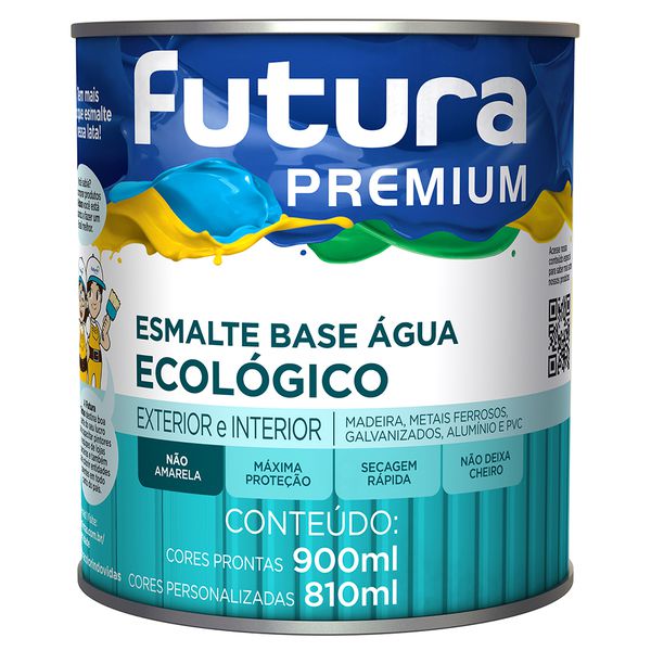 Esmalte Base Água Ecológico Premium Brilhante 0,9L - Futura