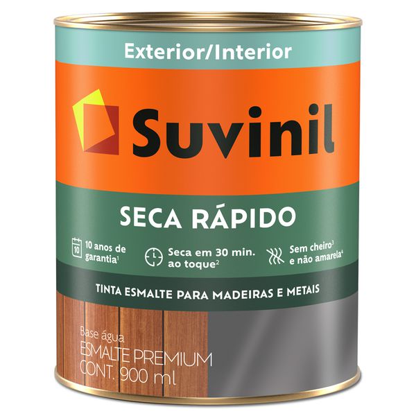 Esmalte Base Água Acetinado 0,9L Branco - Suvinil Seca Rápido