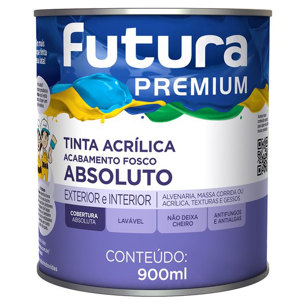 Tinta Acrílica Premium Absoluto Fosco 0,9L Branco - Futura