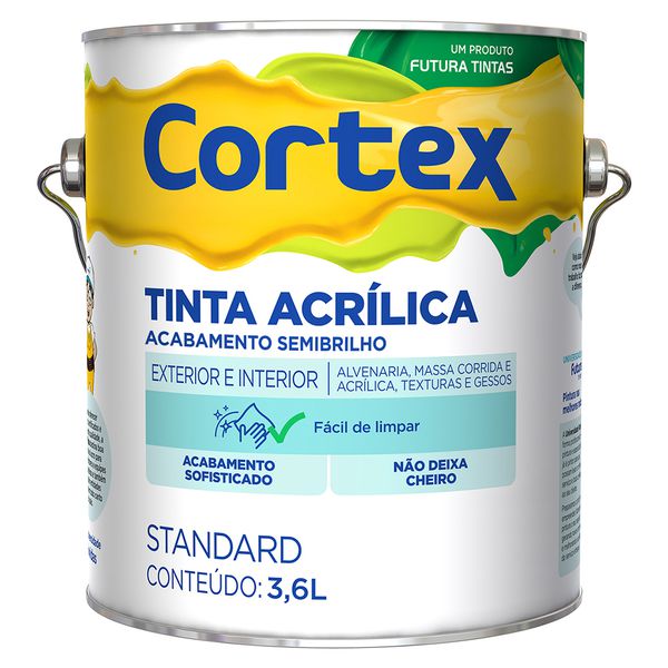 Tinta Acrílica Standard Cortex Semibrilho 3,6L Branco - Futura