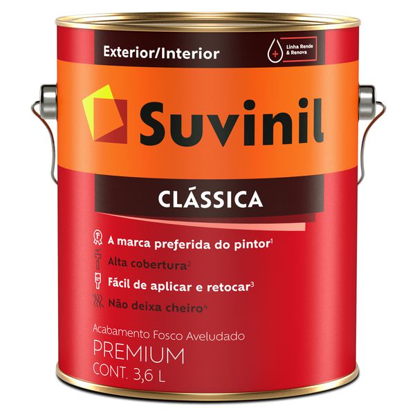 Tinta Látex Premium Fosco Aveludado 3,6L - Suvinil Clássica