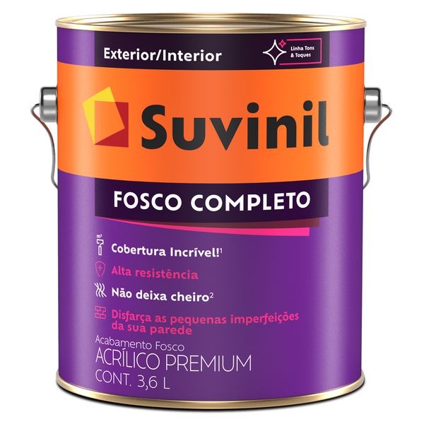 Tinta Acrílica Premium Fosco 3,6L - Suvinil Fosco Completo