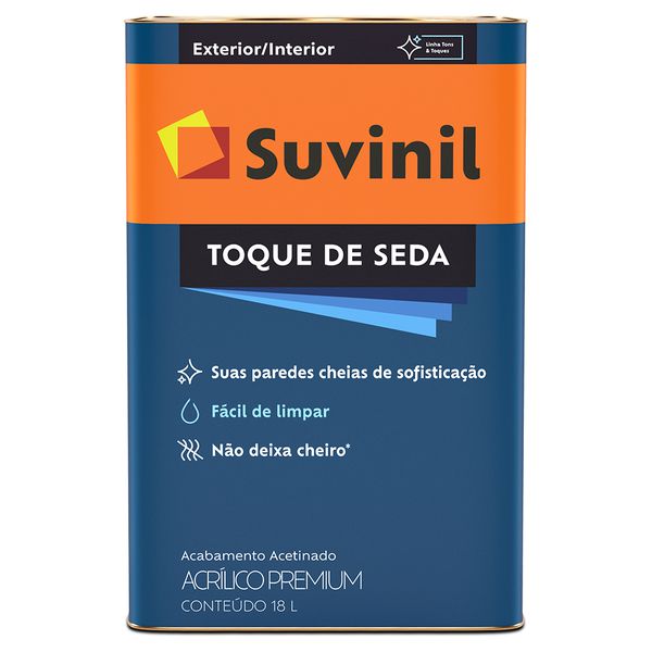 Tinta Acrílica Premium Acetinada 18L Branco - Suvinil Toque de Seda