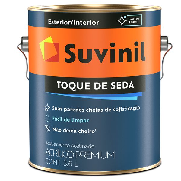 Tinta Acrílica Premium Acetinada 3,6L Branco - Suvinil Toque de Seda