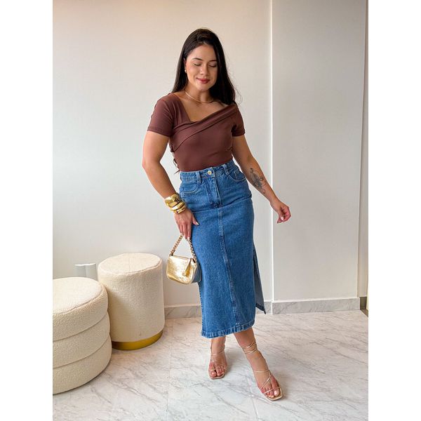 Saia Jeans Midi Laura