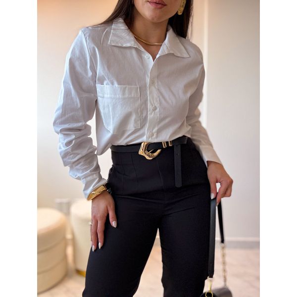 Camisa Cropped Ester Branco