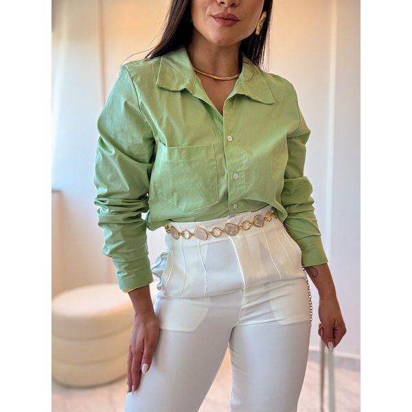 Camisa Cropped Ester Verde