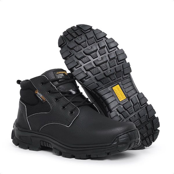 Bota Kombat MasterBoots De Couro Coturno Bico PVC ... - MASTER BOOTS