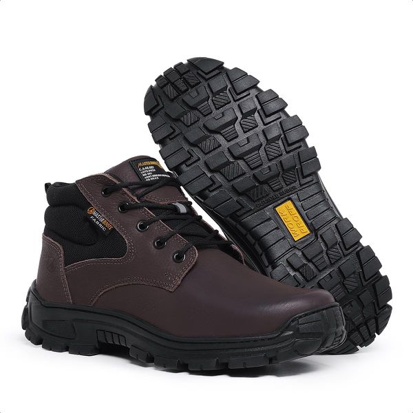 Bota Kombat MasterBoots De Couro Coturno Bico PVC ... - MASTER BOOTS