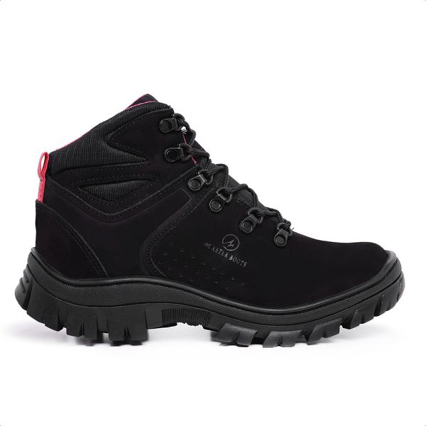Bota Arizon Com CA Bico de Pvc - Preto Rosa - MASTER BOOTS
