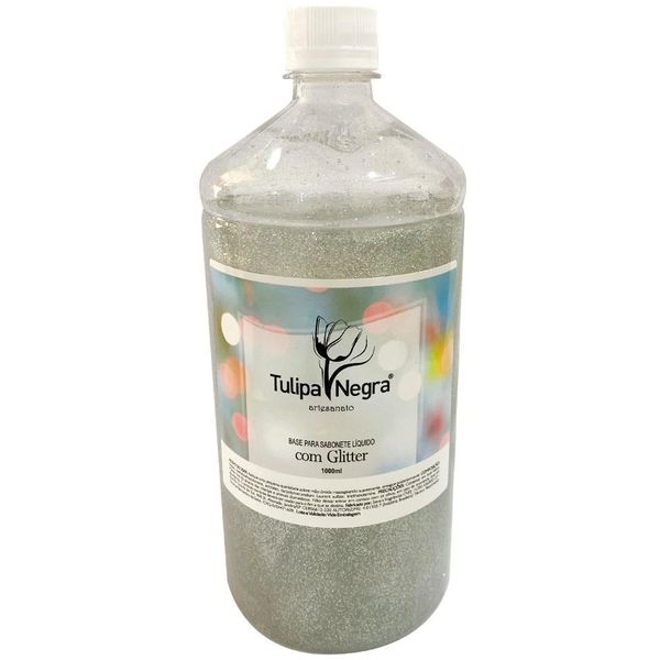 BASE PARA SABONETE LIQUIDO C/GLITTER PRATA TULIPA NEGRA 1LT