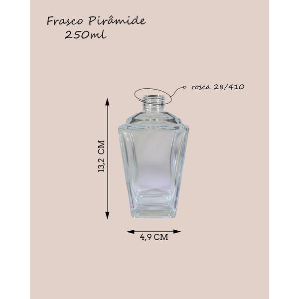 VIDRO PIRAMIDE 250ML R.28/410 TRANSPARENTE