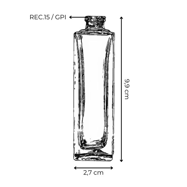 VIDRO TORRE PEQ 30ML REC.15/GPI TRANSPARENTE