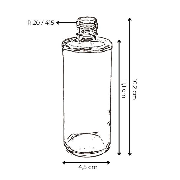 VIDRO CILINDRICO 120ML R.20/415 TRANSP 