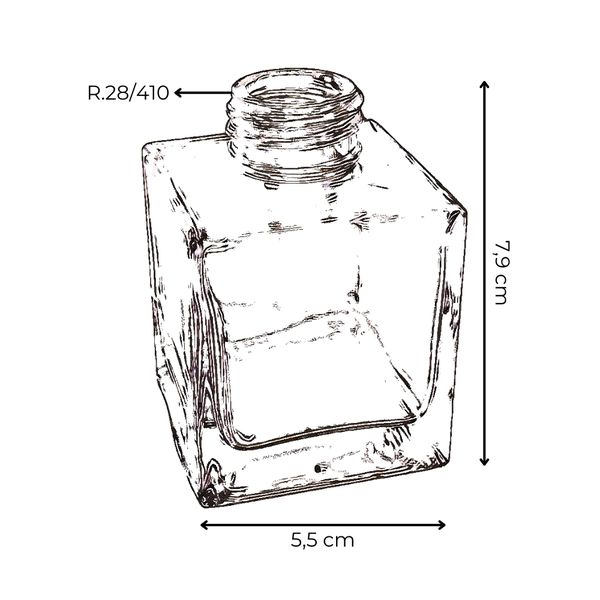 VIDRO CUBE 100ML R.28/410 TRANSPARENTE
