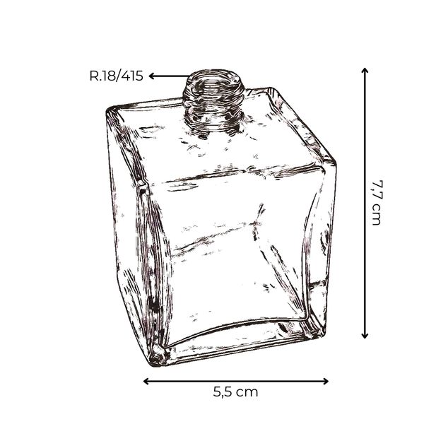VIDRO CUBE 100ML R.18/415 TRANSPARENTE