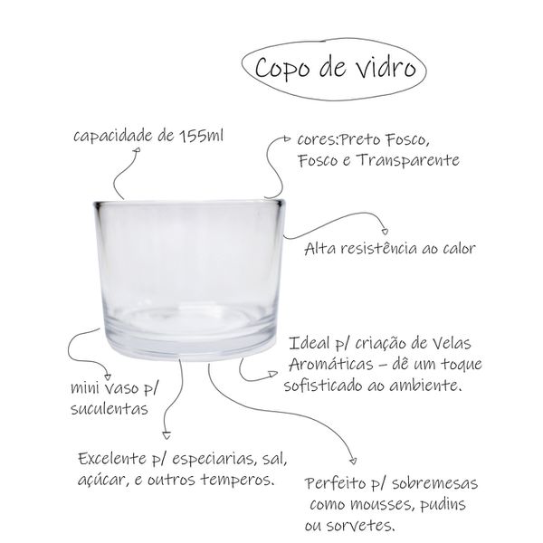 COPO DE VELA 155ML TRANSPARENTE