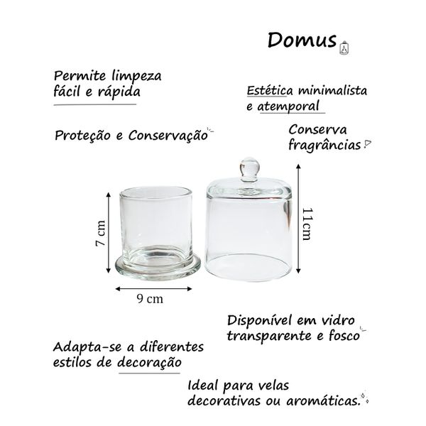 COPO DOMUS PARA VELA 210ML TRANSP MTZ-2160
