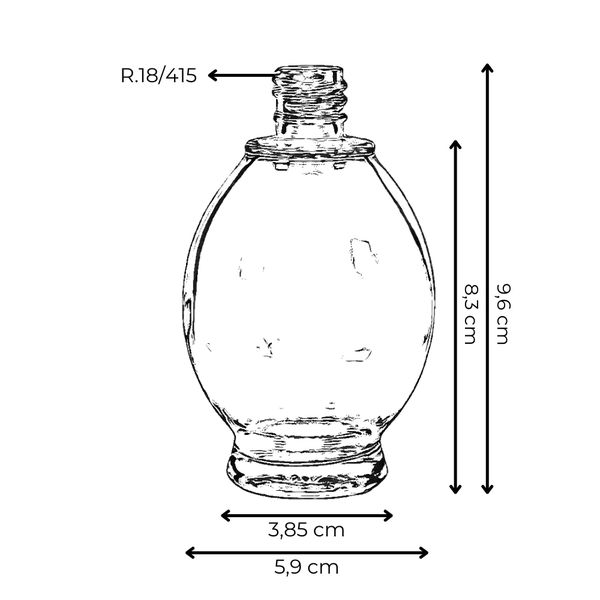 VIDRO BOLA 100ML R.18/415 TRANSPARENTE