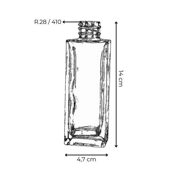 VIDRO SQUARE 150ML R.28/410 TRANSPARENTE