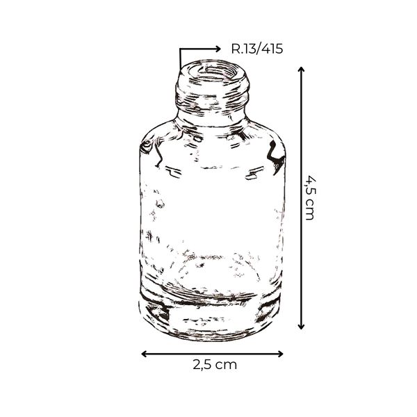 VIDRO CILINDRICO 7ML R.13/415 TRANSPARENTE