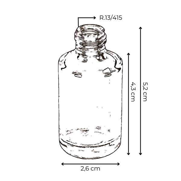 VIDRO CILINDRICO BX 10ML R.13/415 TRANSPARENTE