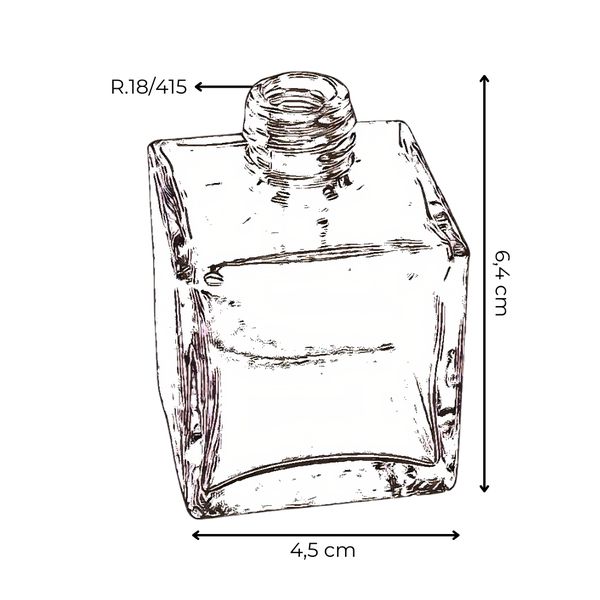 VIDRO CUBO 50ML R.18/415 TRANSPARENTE
