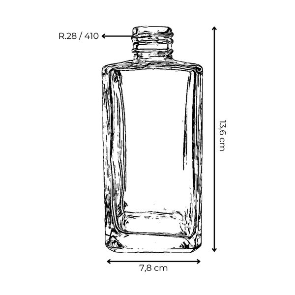 VIDRO SQUARE 250ML R.28/410 VERDE FOSCO