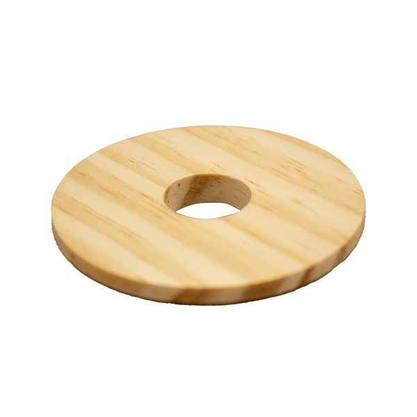 TAMPA MADEIRA PARA COPO LAMPARINA C/FURO 