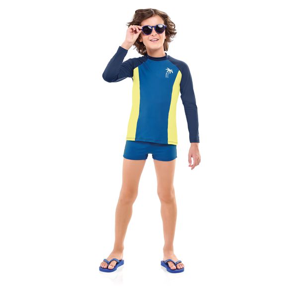 Roupa De Praia Piscina Sunga e Camisa UV Infantil ... - Aymêe
