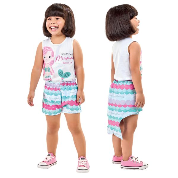 Conjunto Infantil Menina Roupa Fantasia De Sereia ... - Aymêe