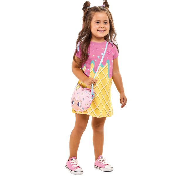  Vestido Infantil Menina Bolsinha Bonequinha Verão... - Aymêe