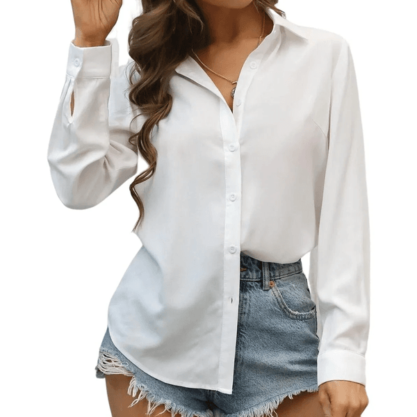 Camisa Branca Feminina Social Blusa Manga Roupa Pl... - Aymêe