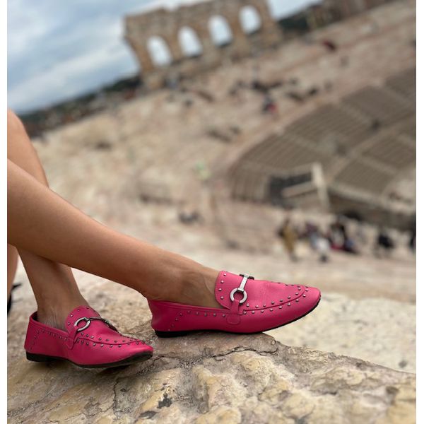 Mocassim Chloe Feminino Comfort em Couro Orquídea