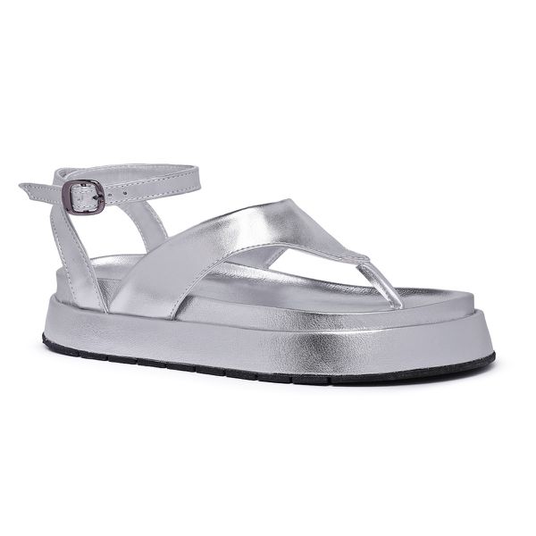 Sandália Flatform Comfort Liz Maxtherapy Prata