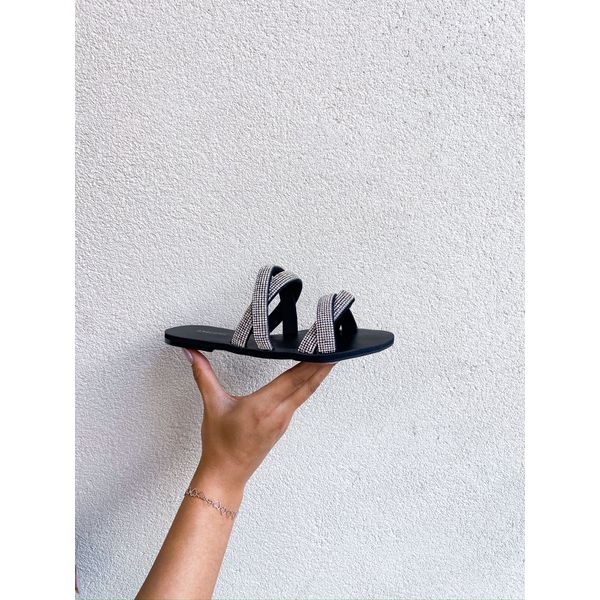 Rasteirinha Crystal PRETO GLITTER