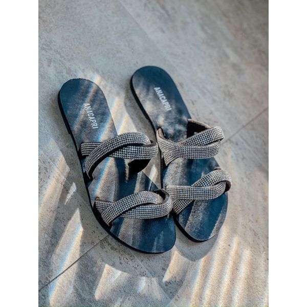 Rasteirinha Crystal PRETO GLITTER