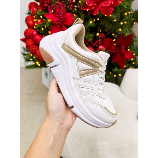 Tenis Lola BRANCO,DOURADO