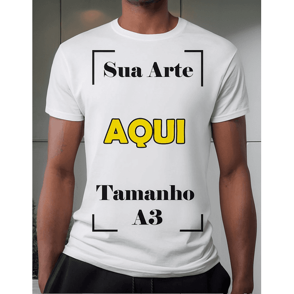 Camiseta Personalizada Estampa Masculina Branca 29cm X 42cm