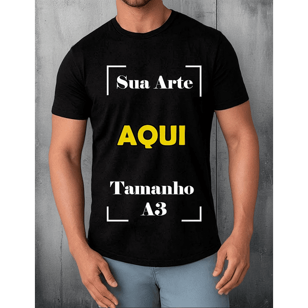Camiseta Personalizada Estampa Masculina Preta 29cm X 42cm Copia