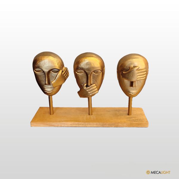 ESTATUETA ALUMINIO 3 ROSTOS DOS SABIOS