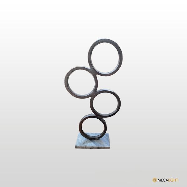 ESCULTURA EM ALUMÍNIO PRATA VELHO