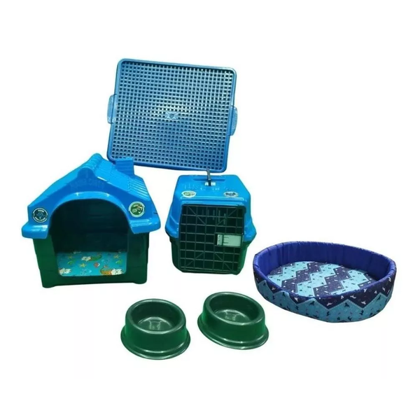 Kit Cachorro Casinha Caminha Caixa Transporte Sanitário N1