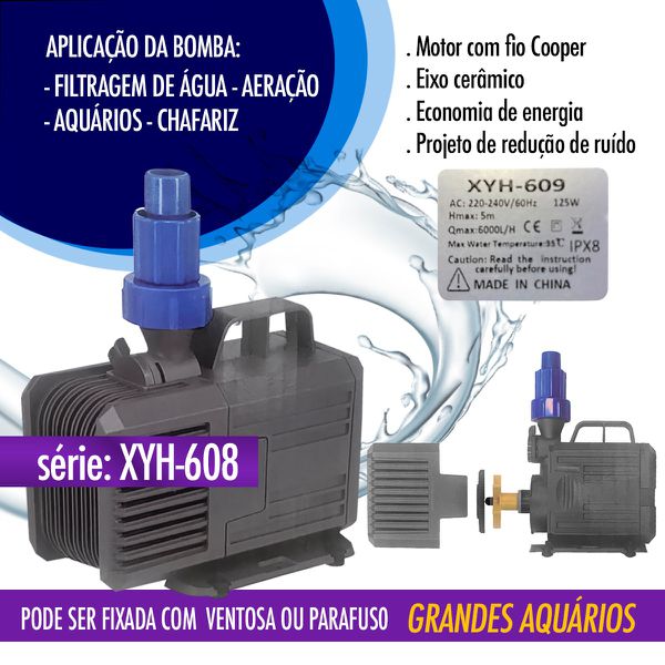 Bomba Fonte Aquário Eletrobomba Submersível 4800l/h Xyh-608