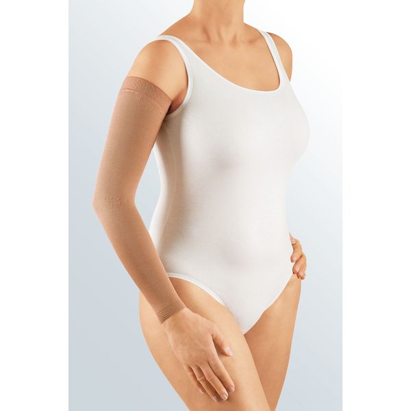 BRAÇADEIRA DE MALHA CIRCULAR HARMONY SEM MÃO E COM FAIXA DE SILICONE CCL2 - CARAMELO