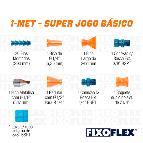 SUPER JOGO BÁSICO METÁLICO 1-MET 1/4 REF. AU16 - FIXOFLEX QUIMATIC